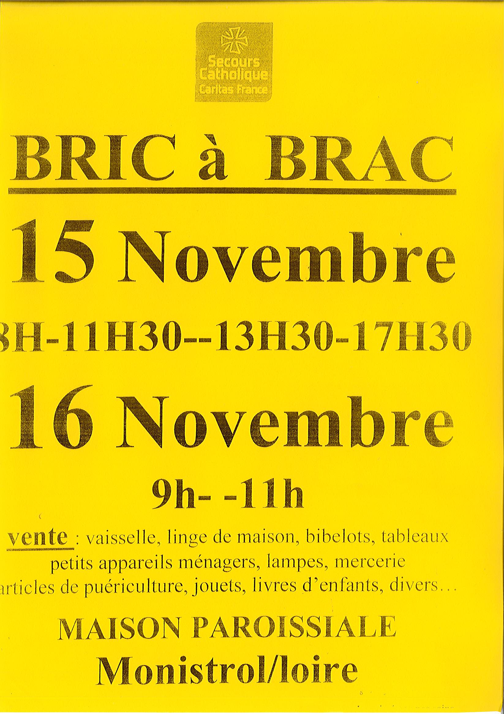 eve - BRIC A BRAC  DU SECOURS CATHOLIQUE_Monistrol-sur-Loire