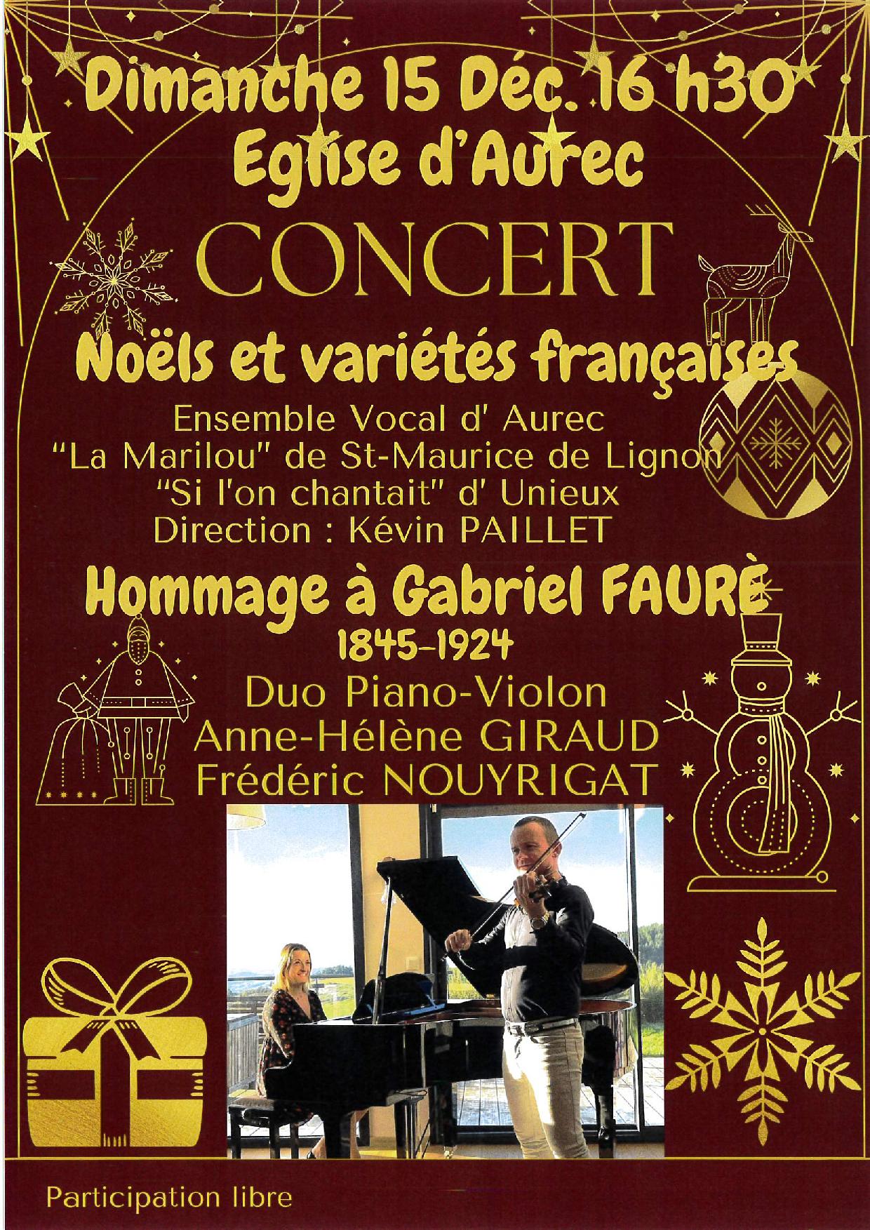 Concert Noëls et variétés françaises_Aurec-sur-Loire