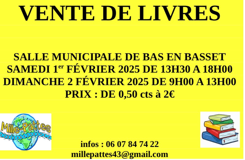 Association Mille pattes : Vente de livres_Bas-en-Basset