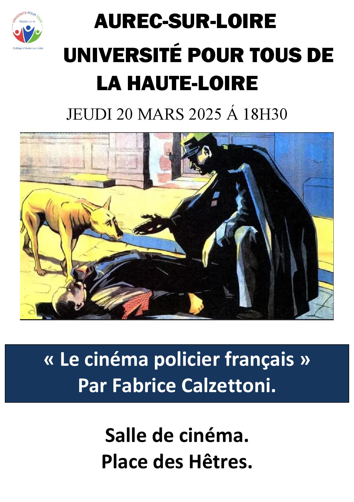 Conférence  « Le cinéma policier français »_Aurec-sur-Loire