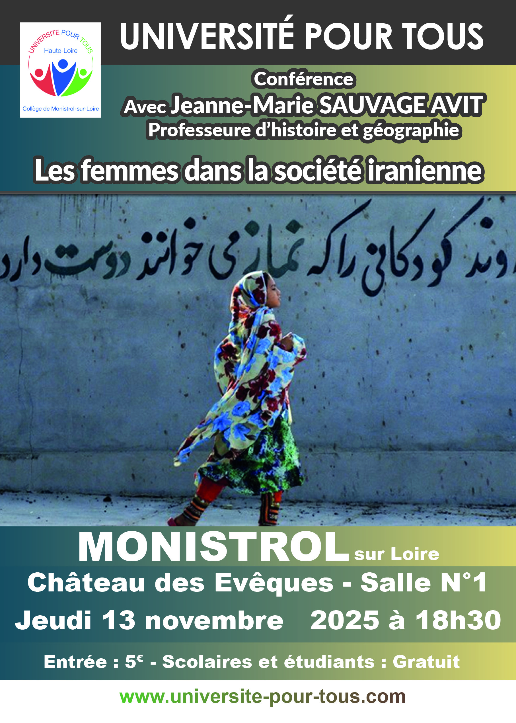 CONFERENCE UPT : Les femmes dans la société iranienne_Monistrol-sur-Loire