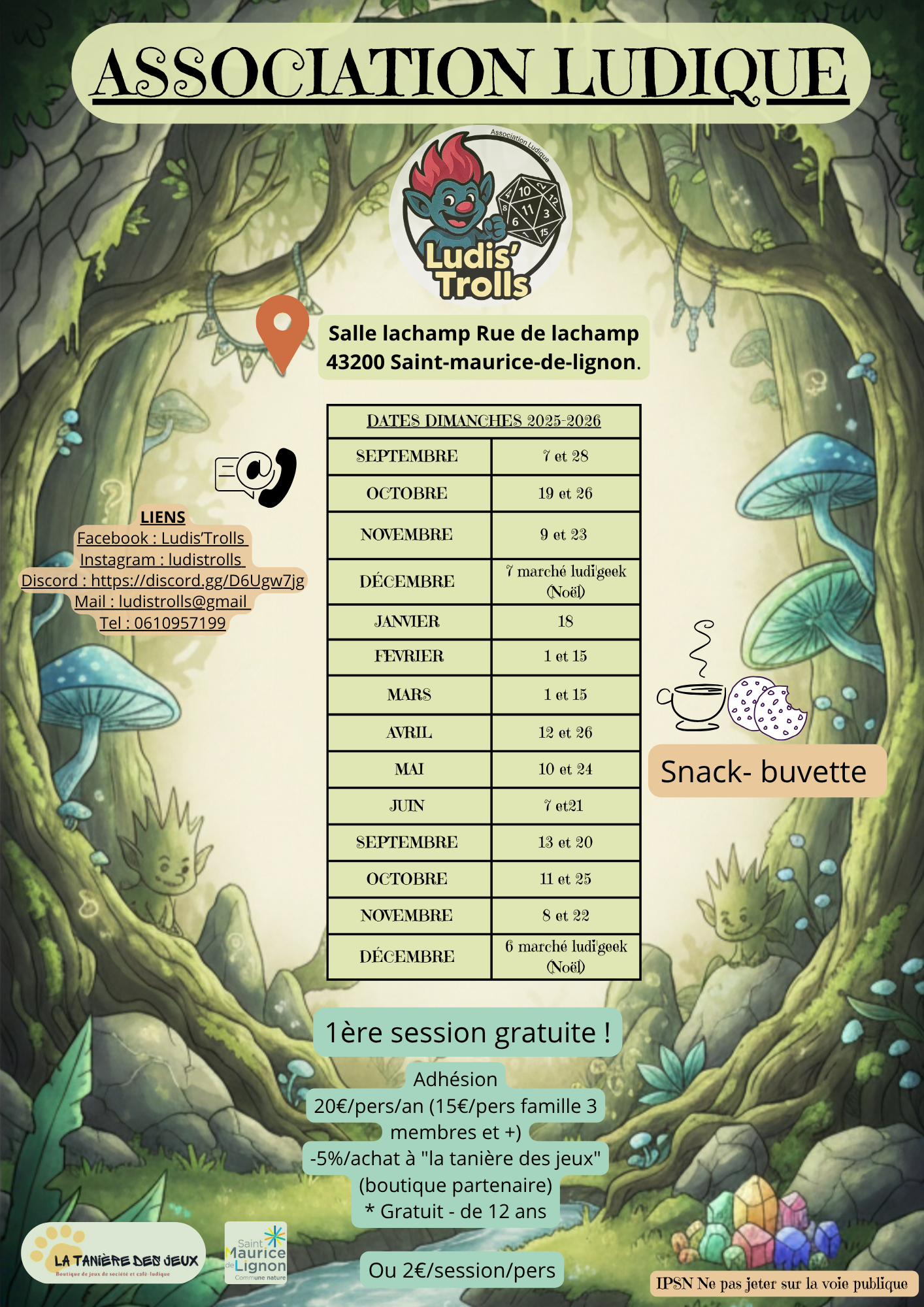 programme des après midi jeux pour 2025/2026