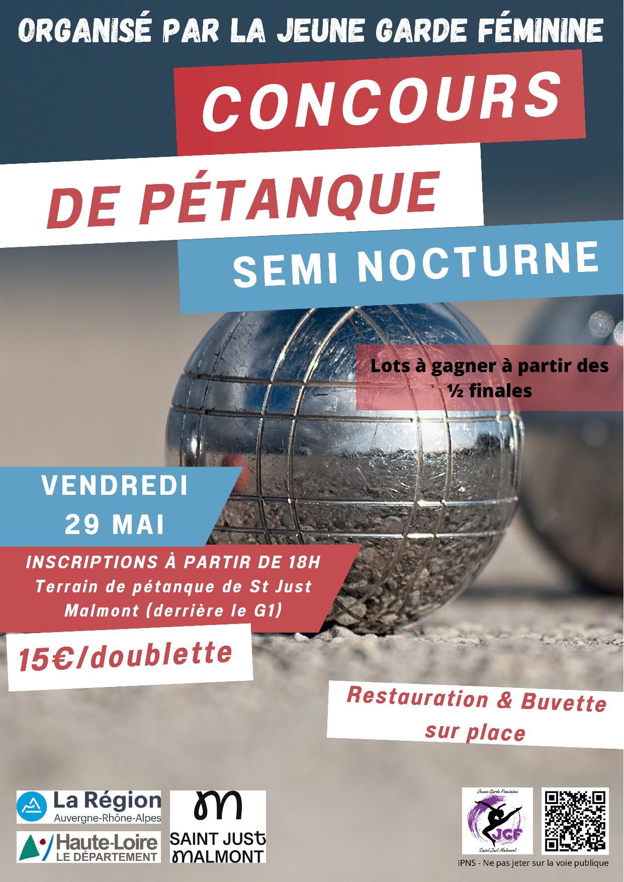 Concours de pétanque semi-nocturne_Saint-Just-Malmont