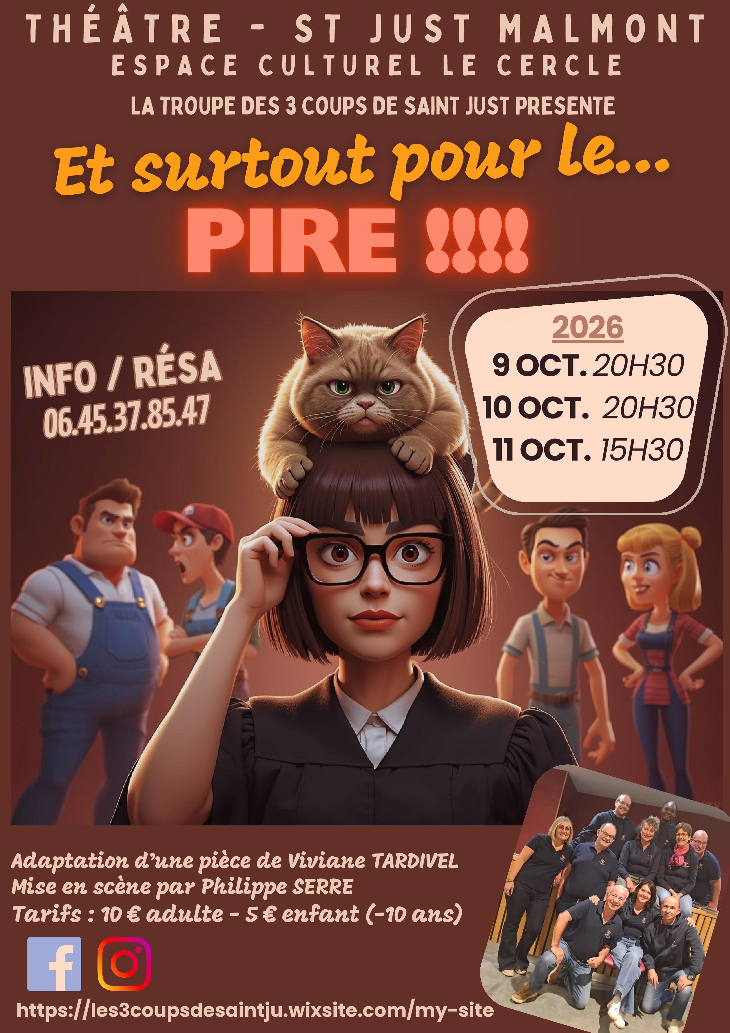 Représentation théâtrale des 3 coups de Saint-Just_Saint-Just-Malmont