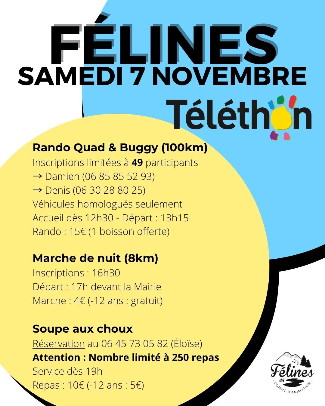 Téléthon - Randonnée quads et buggys, marche nocturne et soupe aux choux_Félines