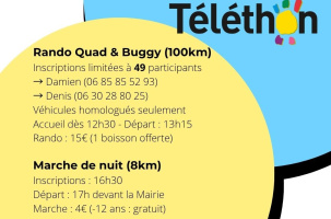 Téléthon - Randonnée quads et buggys, marche nocturne et soupe aux choux_Félines
