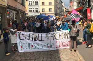 Lors d'une marche pour le climat an Puy-en-Velay en mai 2019.