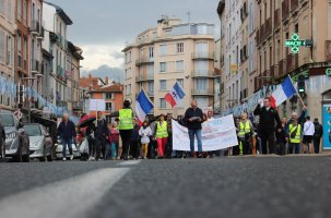 Lors d'une manifestation anti pass sanitaire en août au Puy-en-Velay.