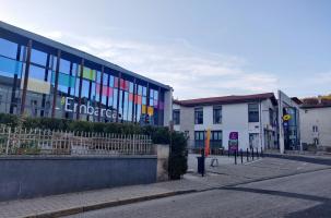 Le centre-bourg de Vorey au niveau de l'Embarcadère.