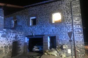 Incendie nocturne à Coubon