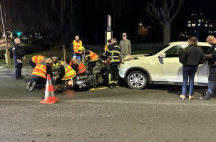 D'après les 1ers éléments, le scooter se serait déporté contre la Nissan Qashqai