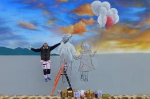 En 2019, Dege a graffé la façade de l'école La Coustette d'Aiguilhe.