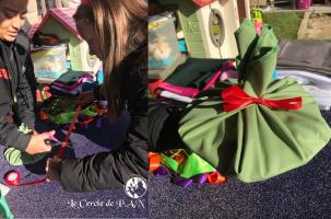 Le Cercle de PAN propose des emballage cadeaux en tissu.