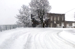 Route enneigée du département