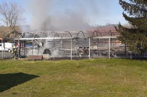 La serre de 400m2 du Centre d'Aide par le Travail de Langeac est partie en fumée.