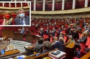Isabelle Valentin et Jean-Pierre Vigier à l'assemblée nationale.