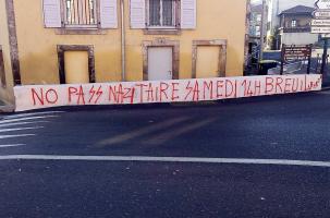 Un tag anti-pass sanitaire inscrit à proximité de la mairie du Vals/Le Puy.