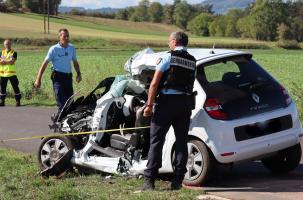 Le terrible accident à Lissac le 15 septembre 2022 après un refus de priorité. 
