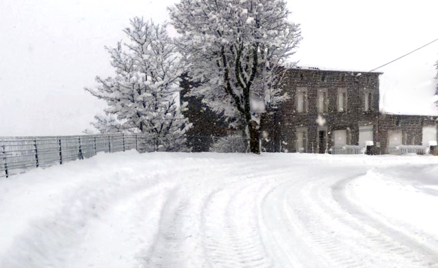 Route enneigée du département