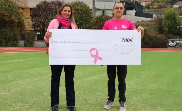 Amélie Defay et Michel Ribeiro heureux de contribuer à la lutte contre le cancer du sei