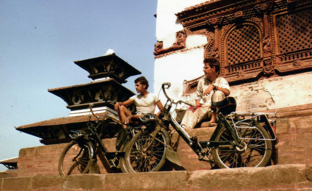 La preuve de leur arrivée en Solex à Katmandou