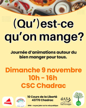 Journée d'animations : (Qu') est-ce qu'on mange ?_Chadrac