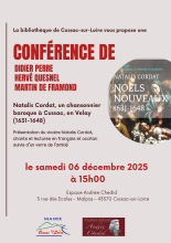 EVE_Conférence : Natalis Cordat, un chansonnier baroque à Cussac, en Velay (1631-1648)_Cussac-sur-Loire