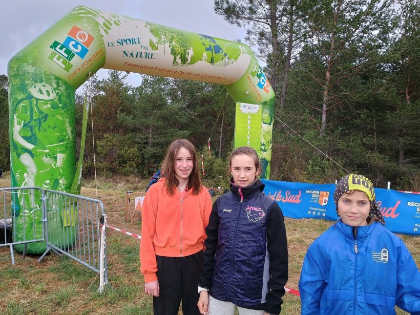 Louis Vigouroux, Julie Chouvet, Clémence Baleydier du club Azimut 43