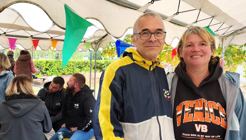 Michel et Maryline à leur arrivée au gîte étape