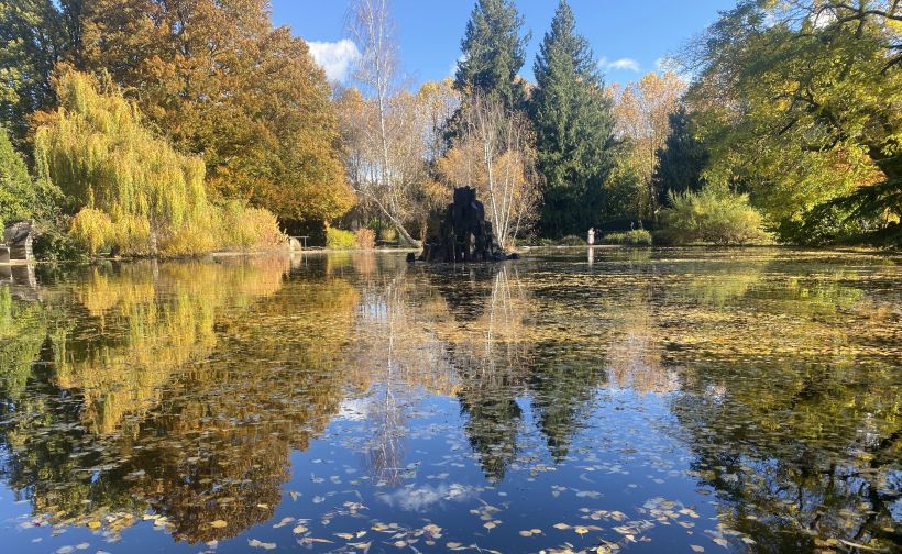 Le miroir aux mille couleurs dans le jardin Henri Vinay. 