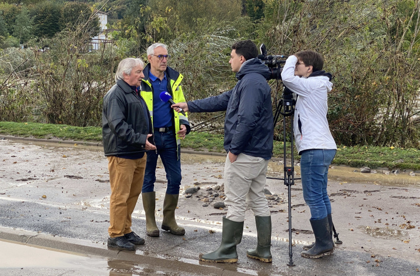 Gilles Delabre et Jean-Paul Bringer, interviewés par BFM TV. 