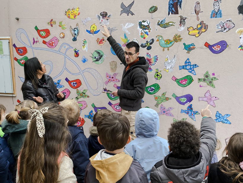 Nicolas Guiton en séance de création avec les élèves