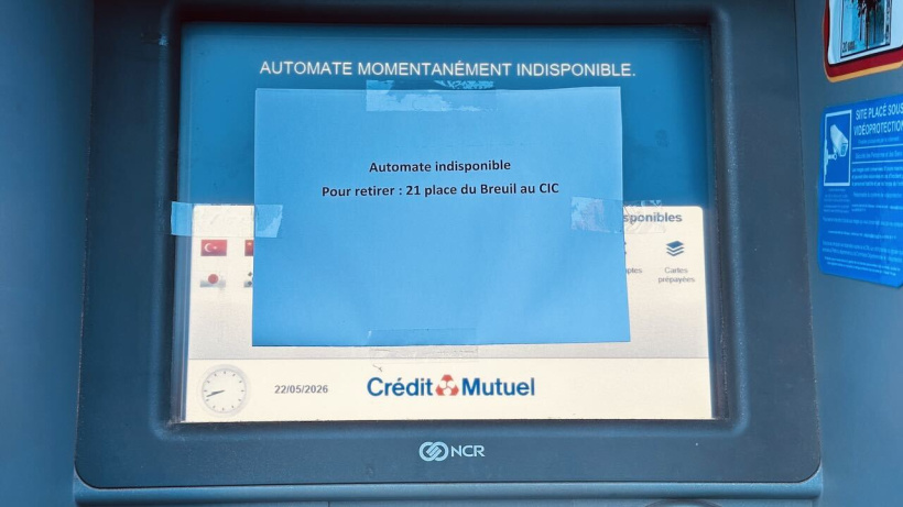 Des distributeurs de billets indisponibles