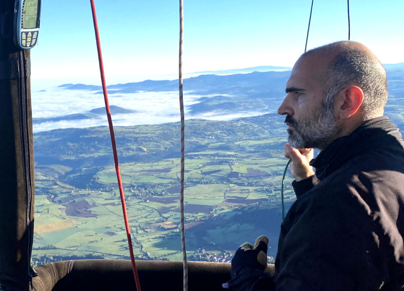 François Villesèche, pilote de montgolfière en Haute-Loire. 