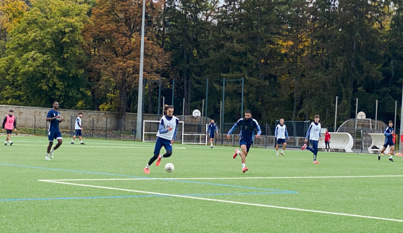 Les joueurs ponots en plein entraînement
