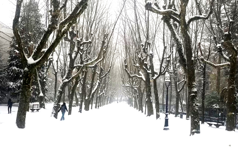 L'hiver s'est invité dans le parc Henri Vinay, à la grande joie des âmes d'enfants. 