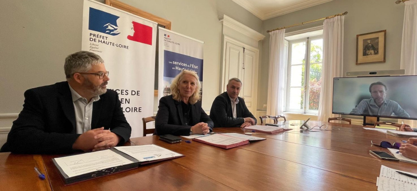 Cyril Bessey, Nathalie Cencic et Yannick Fialip et Loïc Obled (en visioconférence)