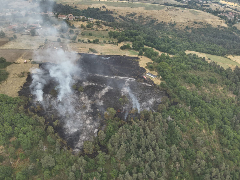 Plus de cinq hectares ont brûlés sur la commune de Tiranges