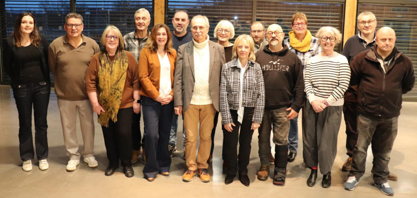 (au centre) G.Mazoyer, adjoint à la mairie de Sanssac, a pris part à la course politique. 