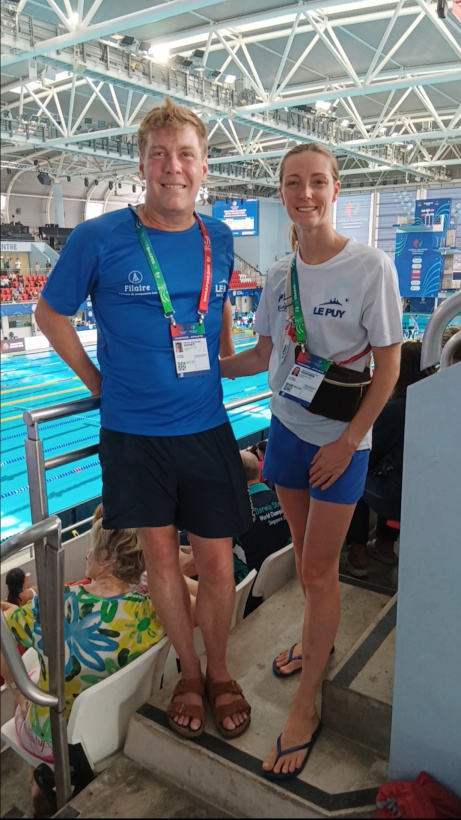 Martin Garet et Esther Hodges, du club de natation de l'Agglo du Puy-en-Velay.