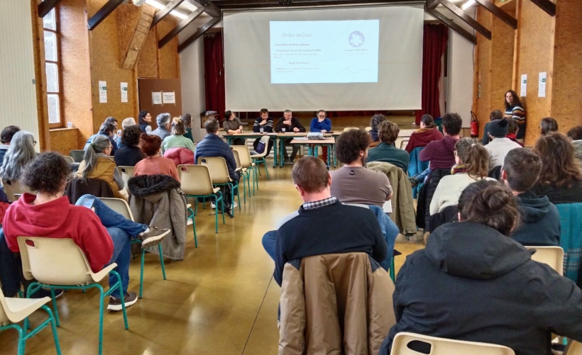 Lors de l'AG de Haute-Loire Biologique du 5 mars 2024 à Polignac.