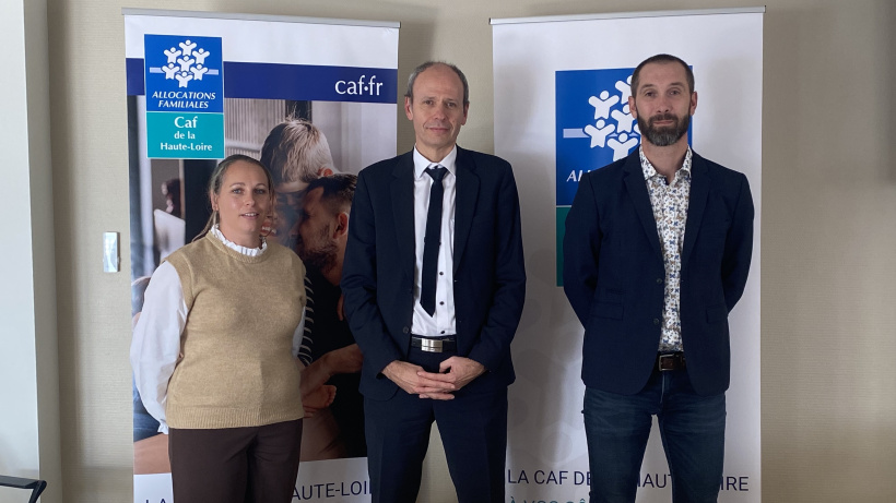 Bénédicte Engelvin, Olivier Potus (directeur de la Caf) et Arnaud Villevieille